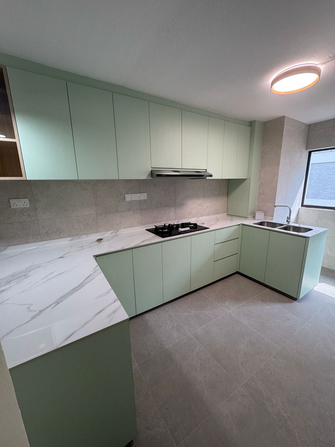 Kitchen cabinet, sintered-stone countertop, kitchen renovation
